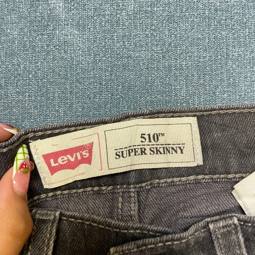 VTG Levi's 510 Jeans Boys 16 Reg 28x28 Black Denim Cotton Stretch Super Skinny